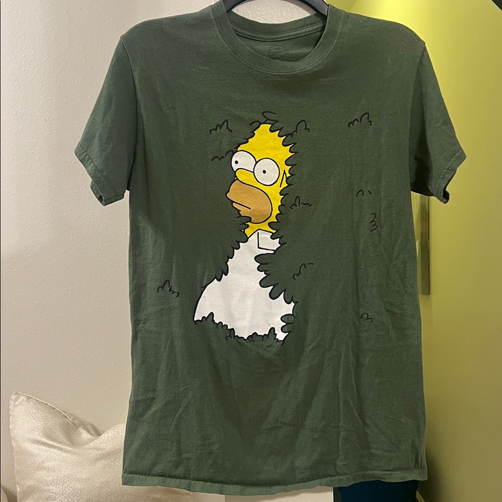 Collector: Homer Simpson Hiding in Bushes Tee, Size Small